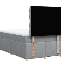Boxspringbett mit Matratze Hellgrau 120x190 cm Stoff