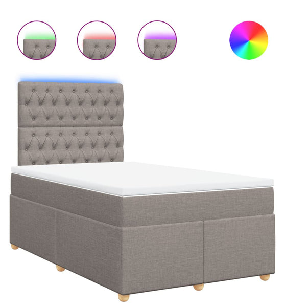 Boxspringbett mit Matratze Taupe 120x190 cm Stoff