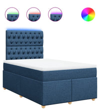 Boxspringbett mit Matratze Blau 120x190 cm Stoff