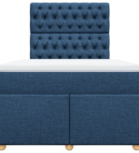 Boxspringbett mit Matratze Blau 120x190 cm Stoff
