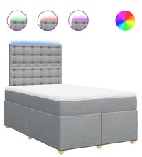 Boxspringbett mit Matratze Hellgrau 120x190 cm Stoff