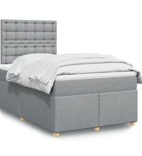 Boxspringbett mit Matratze Hellgrau 120x190 cm Stoff