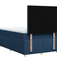 Boxspringbett mit Matratze Blau 120x190 cm Stoff