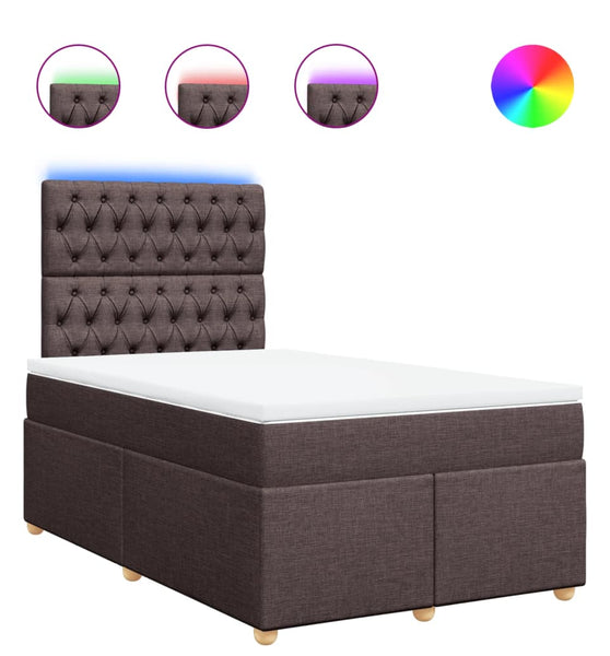 Boxspringbett mit Matratze Dunkelbraun 120x200 cm Stoff