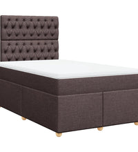 Boxspringbett mit Matratze Dunkelbraun 120x200 cm Stoff