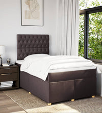 Boxspringbett mit Matratze Dunkelbraun 120x200 cm Stoff