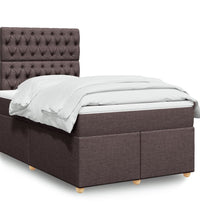 Boxspringbett mit Matratze Dunkelbraun 120x200 cm Stoff