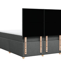 Boxspringbett mit Matratze Dunkelgrau 140x190 cm Stoff