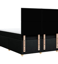 Boxspringbett mit Matratze Schwarz 140x190 cm Stoff