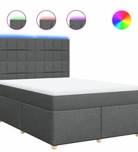 Boxspringbett mit Matratze Dunkelgrau 140x190 cm Stoff