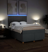 Boxspringbett mit Matratze Dunkelgrau 140x190 cm Stoff