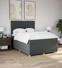 Boxspringbett mit Matratze Dunkelgrau 140x190 cm Stoff