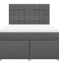 Boxspringbett mit Matratze Dunkelgrau 140x190 cm Stoff