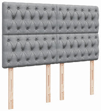 Boxspringbett mit Matratze Hellgrau 140x190 cm Stoff