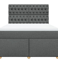 Boxspringbett mit Matratze Dunkelgrau 140x190 cm Stoff