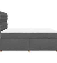 Boxspringbett mit Matratze Dunkelgrau 140x190 cm Stoff