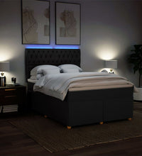 Boxspringbett mit Matratze Schwarz 140x190 cm Stoff