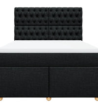 Boxspringbett mit Matratze Schwarz 140x190 cm Stoff