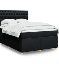 Boxspringbett mit Matratze Schwarz 140x190 cm Stoff