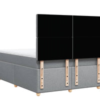 Boxspringbett mit Matratze Hellgrau 140x190 cm Stoff