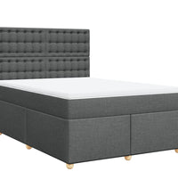 Boxspringbett mit Matratze Dunkelgrau 140x190 cm Stoff
