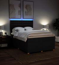 Boxspringbett mit Matratze Schwarz 140x190 cm Stoff