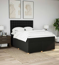 Boxspringbett mit Matratze Schwarz 140x190 cm Stoff