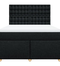 Boxspringbett mit Matratze Schwarz 140x190 cm Stoff