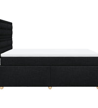 Boxspringbett mit Matratze Schwarz 140x190 cm Stoff