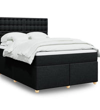 Boxspringbett mit Matratze Schwarz 140x190 cm Stoff