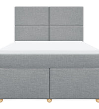Boxspringbett mit Matratze Hellgrau 140x200 cm Stoff