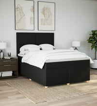 Boxspringbett mit Matratze Schwarz 140x200 cm Stoff