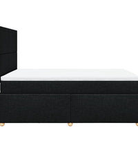 Boxspringbett mit Matratze Schwarz 140x200 cm Stoff