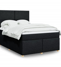 Boxspringbett mit Matratze Schwarz 140x200 cm Stoff