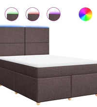 Boxspringbett mit Matratze Dunkelbraun 140x200 cm Stoff