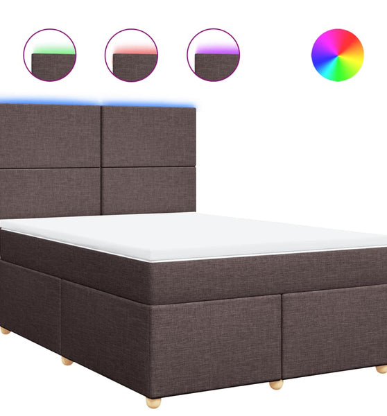 Boxspringbett mit Matratze Dunkelbraun 140x200 cm Stoff