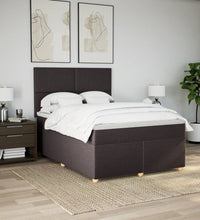 Boxspringbett mit Matratze Dunkelbraun 140x200 cm Stoff