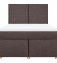 Boxspringbett mit Matratze Dunkelbraun 140x200 cm Stoff