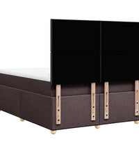 Boxspringbett mit Matratze Dunkelbraun 140x200 cm Stoff