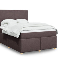 Boxspringbett mit Matratze Dunkelbraun 140x200 cm Stoff