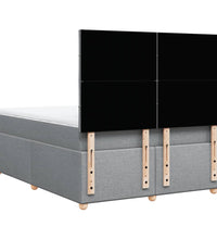 Boxspringbett mit Matratze Hellgrau 140x200 cm Stoff
