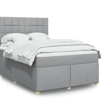 Boxspringbett mit Matratze Hellgrau 140x200 cm Stoff