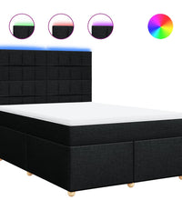 Boxspringbett mit Matratze Schwarz 140x200 cm Stoff