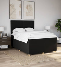 Boxspringbett mit Matratze Schwarz 140x200 cm Stoff