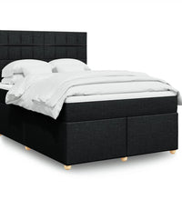 Boxspringbett mit Matratze Schwarz 140x200 cm Stoff