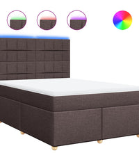 Boxspringbett mit Matratze Dunkelbraun 140x200 cm Stoff