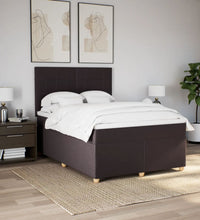 Boxspringbett mit Matratze Dunkelbraun 140x200 cm Stoff