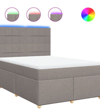 Boxspringbett mit Matratze Taupe 140x200 cm Stoff