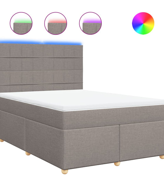 Boxspringbett mit Matratze Taupe 140x200 cm Stoff