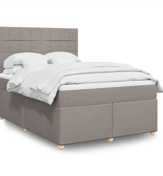 Boxspringbett mit Matratze Taupe 140x200 cm Stoff